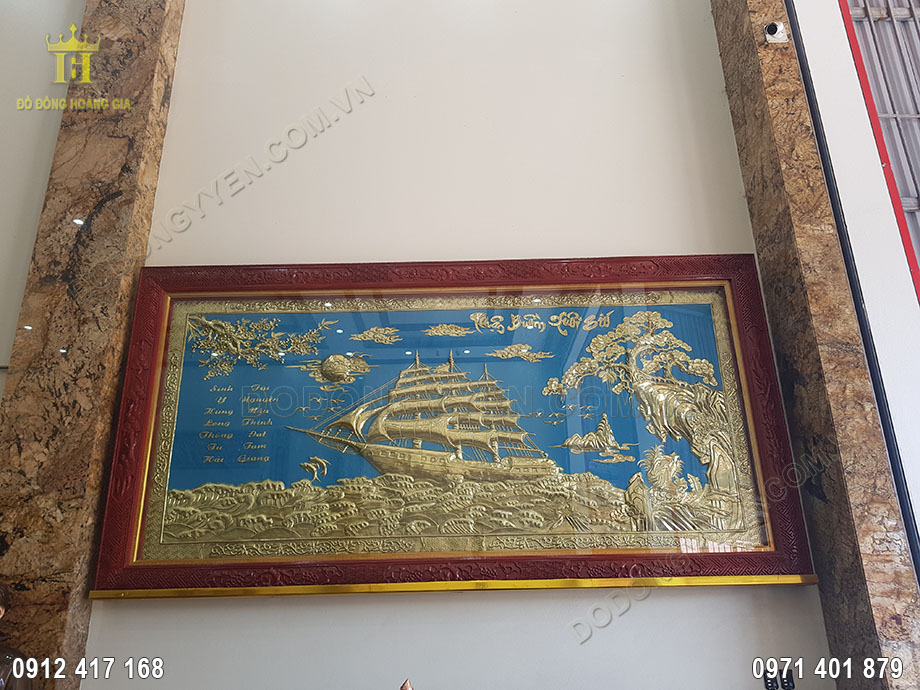 bức tranh đồng thuận buồm xu&ocirc;i gi&oacute; v&agrave;ng